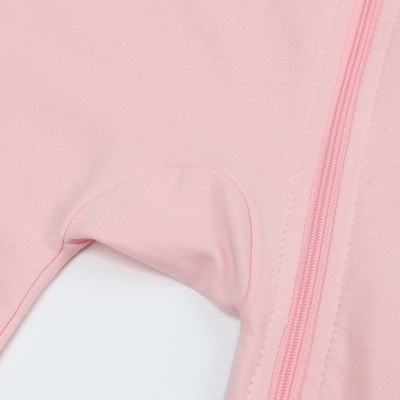 NWT*BABY ROMPER Long Sleeve Pink Cotton Mitted Footed Double Zip Bodysuit Girl - Picture 10 of 16